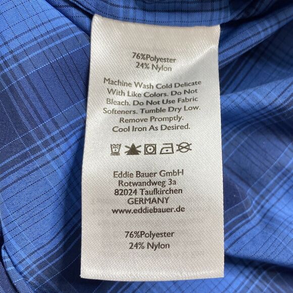 EDDIE BAUER Travex Blue Plaid Classic Fit Button Up Shirt XS Womens Outdoor - Picture 7 of 10